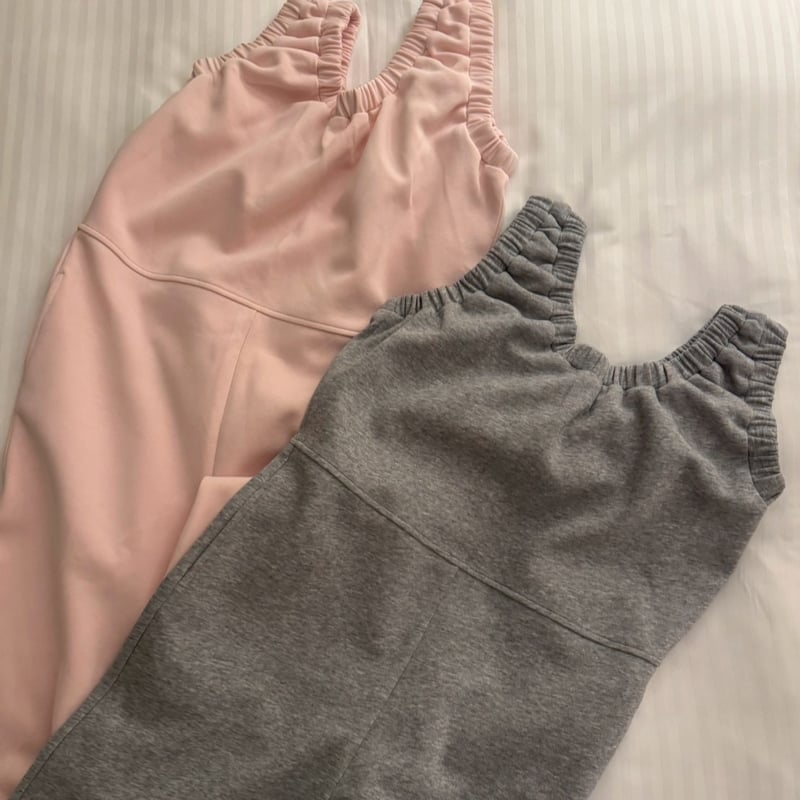 loopback sweat coverall / pink | MOKA
