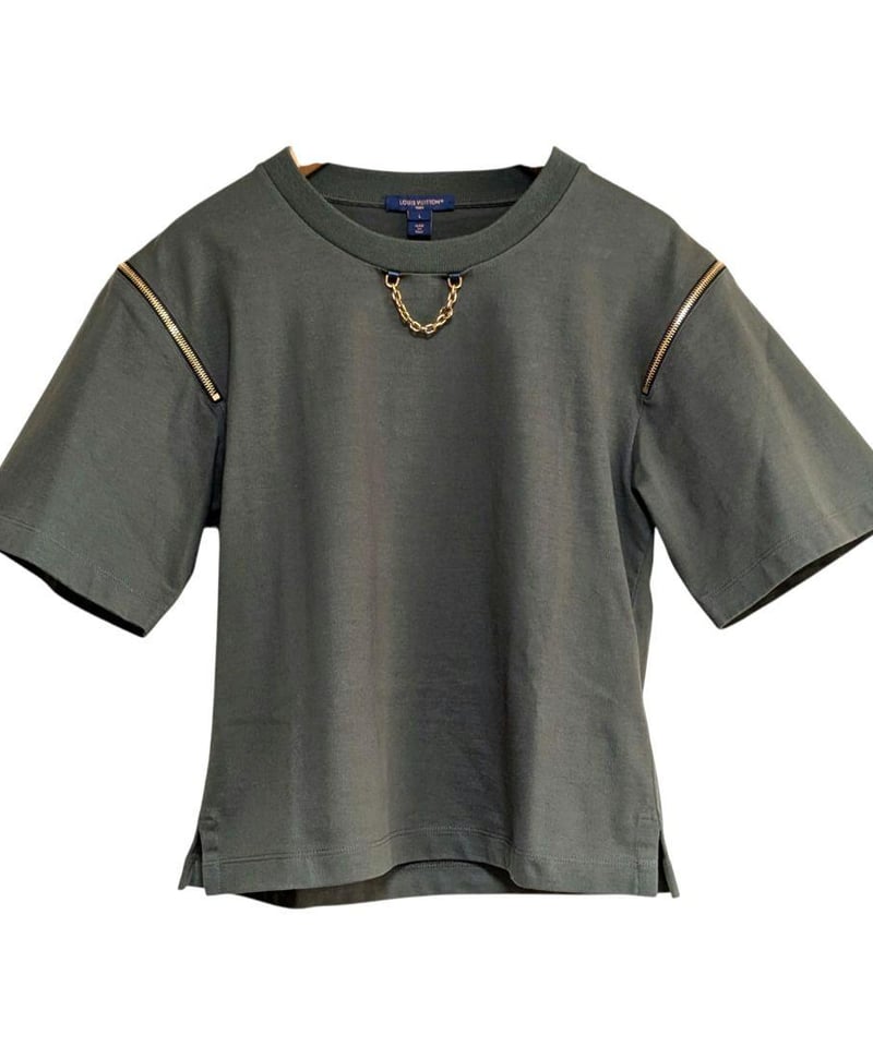 Louis Vuitton モノグラムチェーン装飾 ZIPTシャツ 半袖オリーブ | Offi
