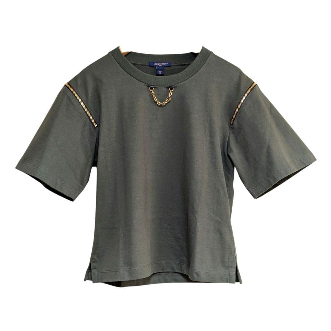Louis Vuitton モノグラムチェーン装飾 ZIPTシャツ 半袖オリーブ | Offi