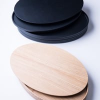 楕円のトレーと専用蓋（ナチュラル／ブラック）