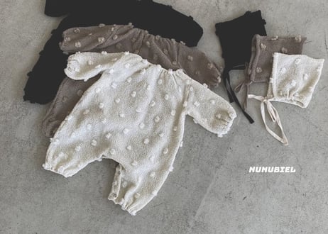 *. 即納  .*  nunubiel pompon romper& bonnet 2025春 韓国子供服