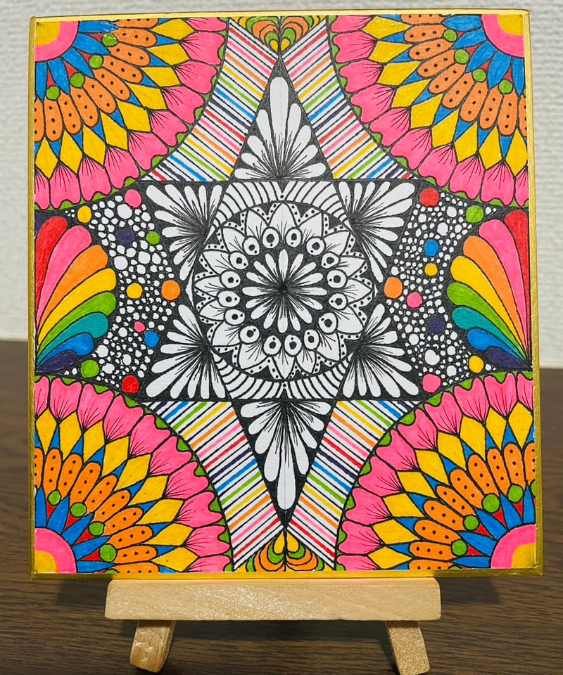開花 Flowers in full bloom ゼンタングル Zentangle アート a