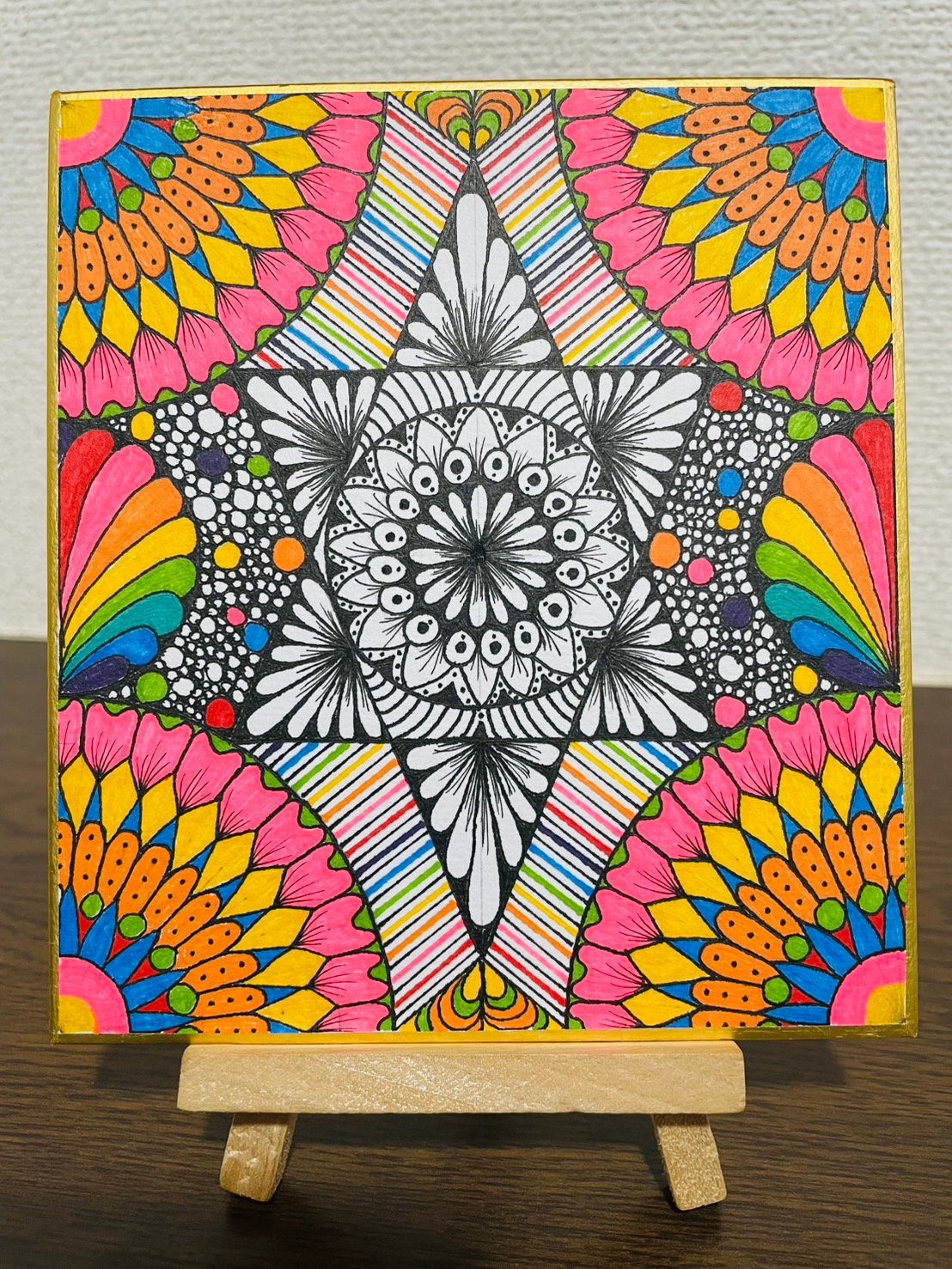 開花 Flowers in full bloom ゼンタングル Zentangle アート a