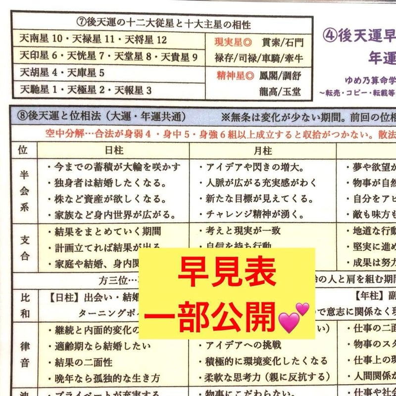 9,700引】ゆめ乃算命学「フルハウス」 レベル1～5 独学 鑑定 本 占い
