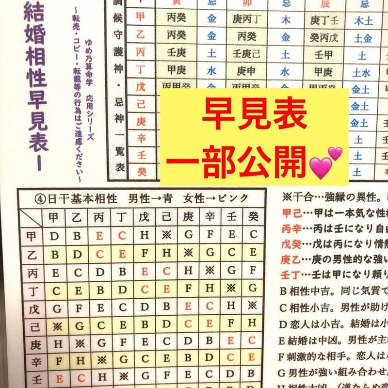 応用】⑥結婚相性1 LV.4 | ゆめ乃算命学 ストアーズ本店