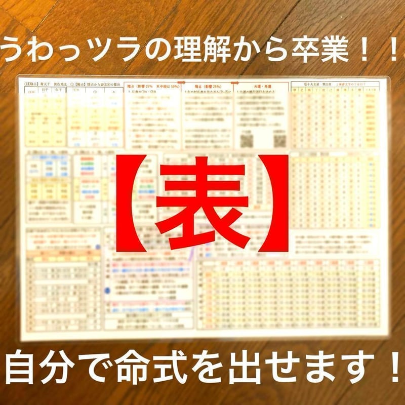 便利】算命学基本表 LV.2 | ゆめ乃算命学 ストアーズ本店 便利】算命学基本表 LV.2 | ゆめ乃算命学 ストアーズ本店