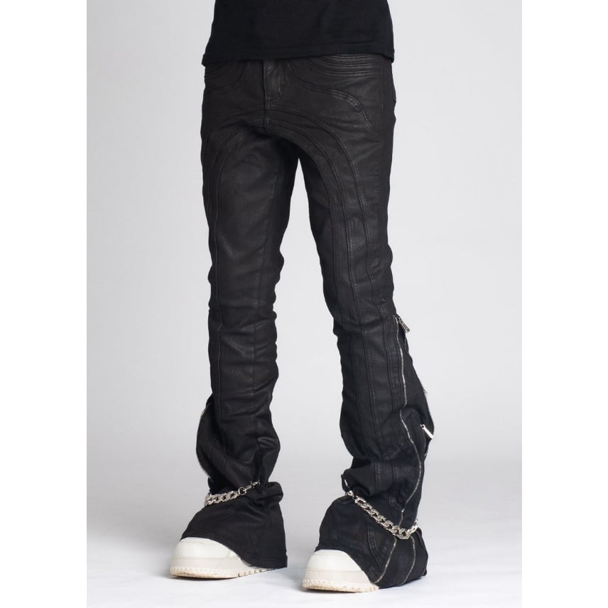 GUAPI / obsidian black waxed chain denim | OTHE