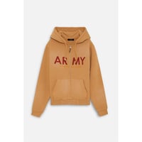 MLVINCE / army zip hoodie brown