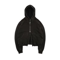 FAR FROM WHAT/ washed full zip-up hoodie