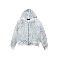 A Good Bad Influence / studsed zip hoodie white