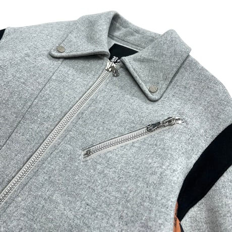 PHENOMENON/＋MCM WOOL FULLING MOTORCYCLE JKT black grey