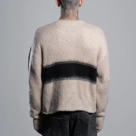 ASKYURSELF / wrapped banned brushed knit ecru