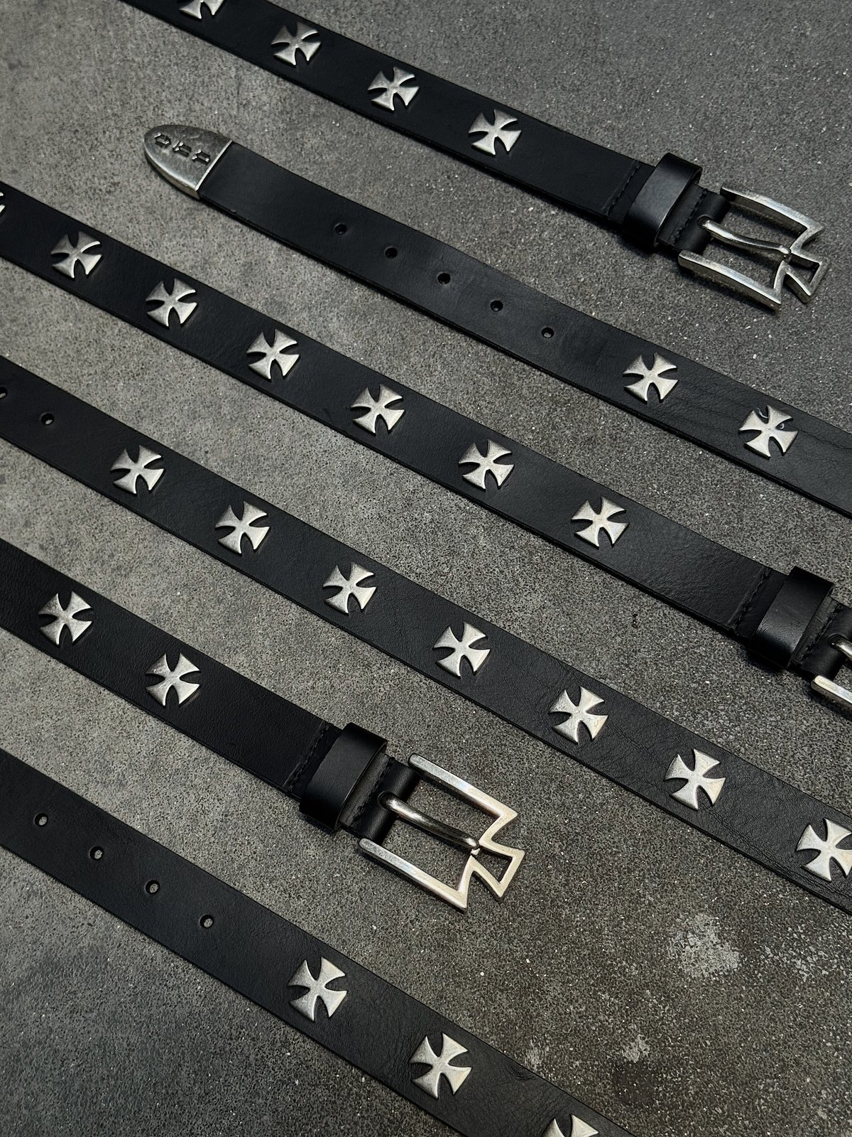 ASKYURSELF / signature OG cross leather belt |