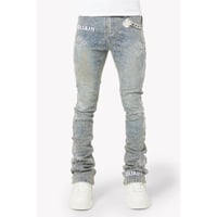 GUAPI / vintage blue distressed cross denim