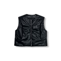 LAST NEST / "Grouture" faux leather padded vest