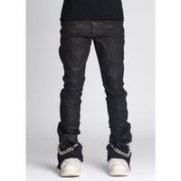 GUAPI / obsidian black waxed chain denim