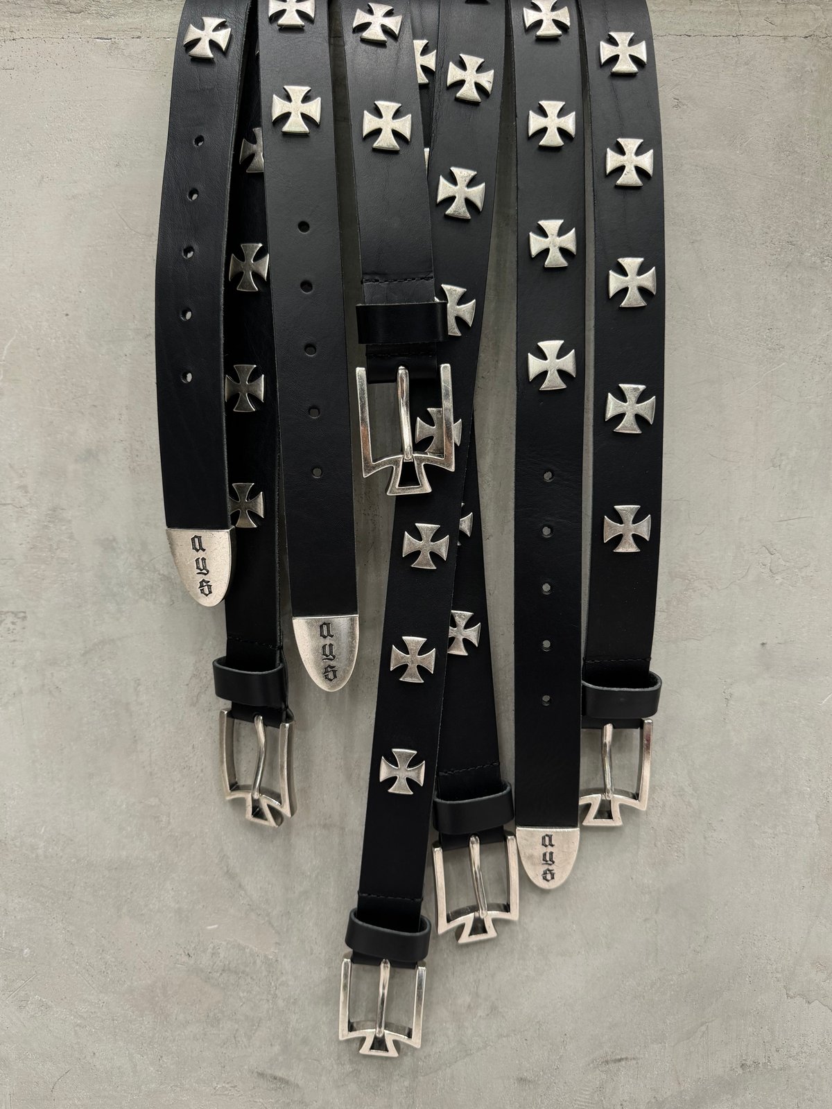 ASKYURSELF / signature OG cross leather belt |