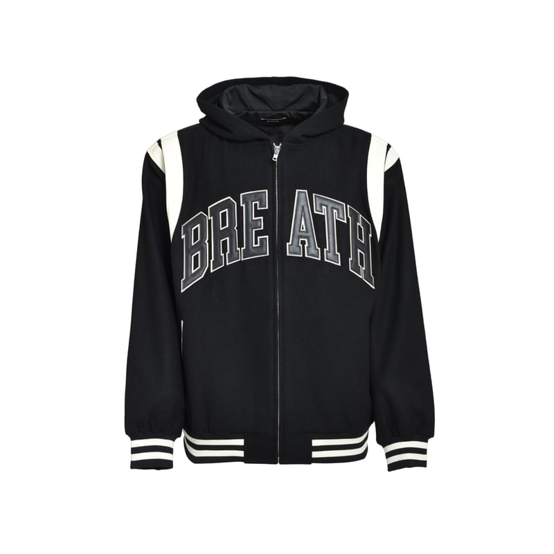 BREATH / arch logo hooded varsity jacket | OTHE
