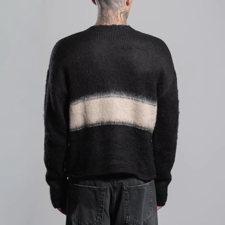 ASKYURSELF / wrapped banned brushed knit black