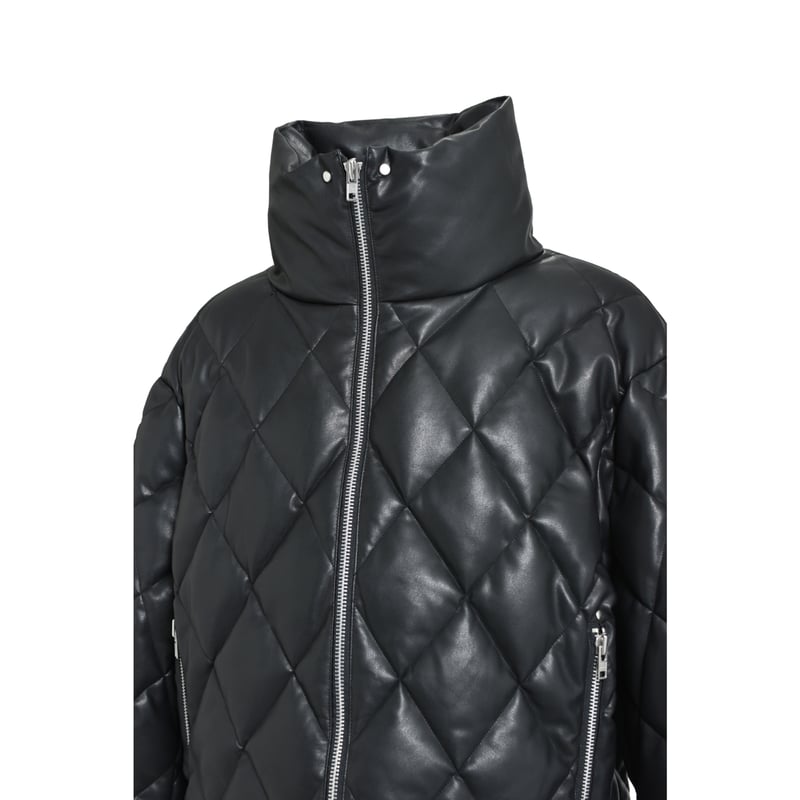 BREATH / faux leather quilting down jacket | OT