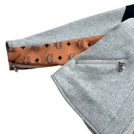 PHENOMENON/＋MCM WOOL FULLING MOTORCYCLE JKT black grey