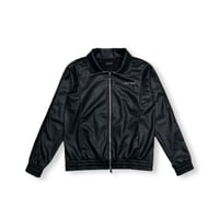 LAST NEST / faux leather track jacket