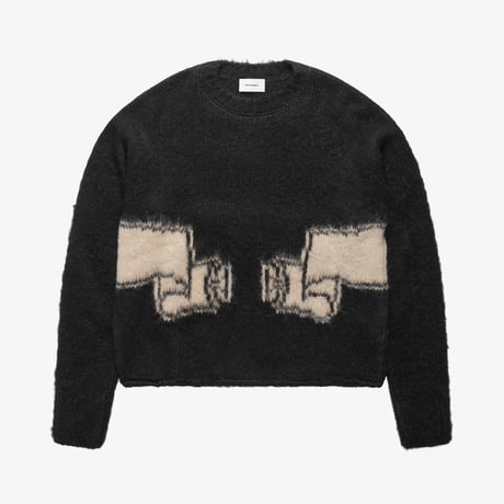 ASKYURSELF / wrapped banned brushed knit black