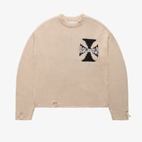 ASKYURSELF / rider cross knit ecru