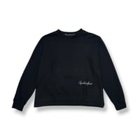 A Good Bad Influence / pointed logo waffle L/S tee black