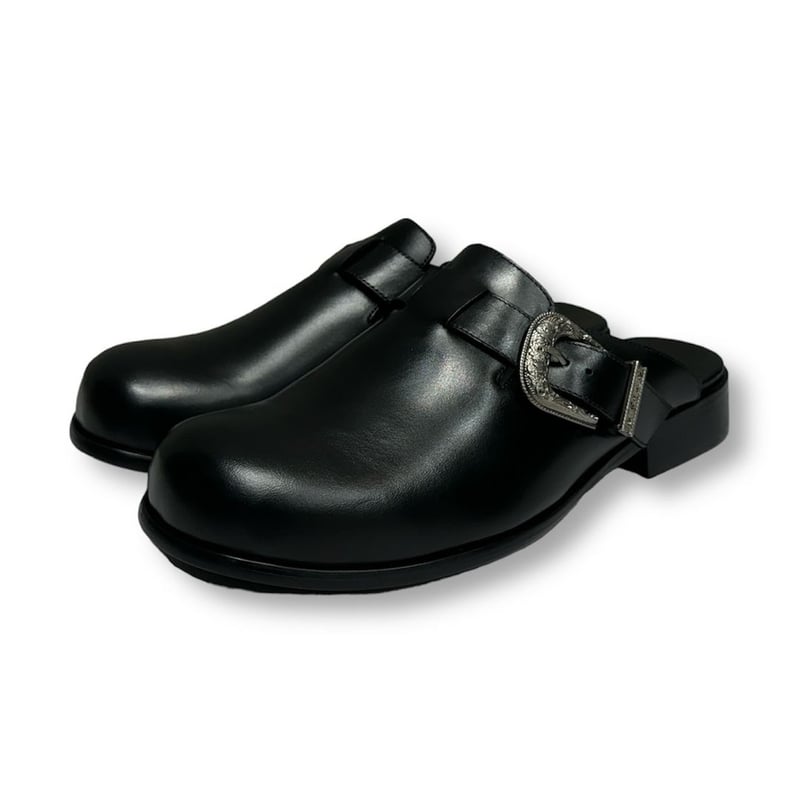 靴 LASTNEST leather mule ラストネスト LAST NEST Mule （Black） -FASCINATE
