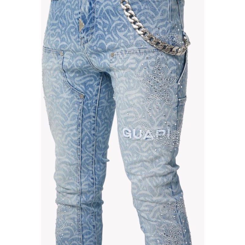 GUAPI アクアブルー30 GUAPI / aqua blue calligraphy denim | OTHELLO F