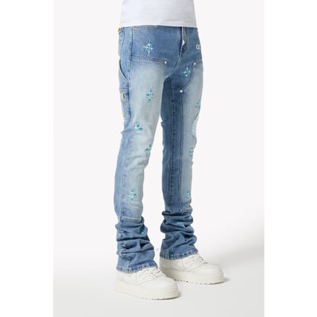 GUAPI / aqua blue starflare denim