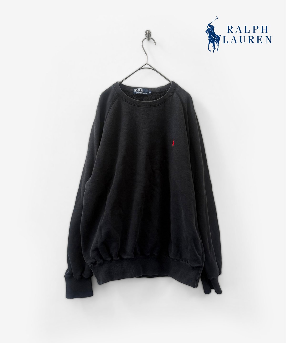 90s］POLO RALPH LAUREN SWEAT / BLACK / XL | Da