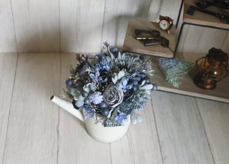 アーティフィシャルフラワー＊ブリキ鉢*アレンジ*