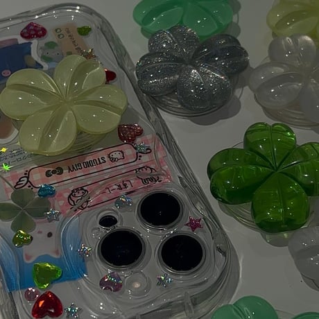normal)lucky clover grip tok🍀/ノーマル)ラッキークローバースマホグリップトック