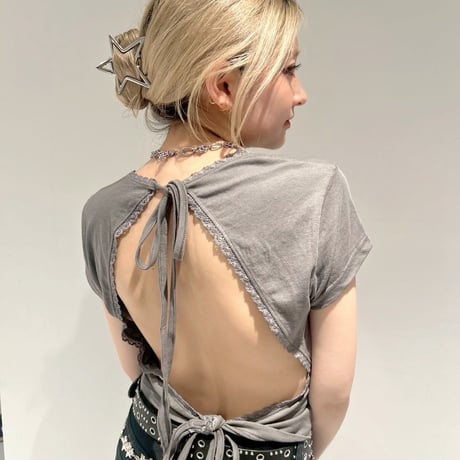 back twin ribbon tee