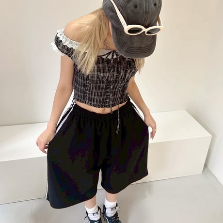 side-stripe oversized bermuda shorts