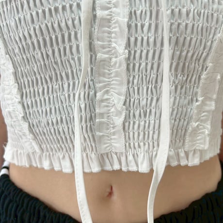 off-shoulder frill blouse
