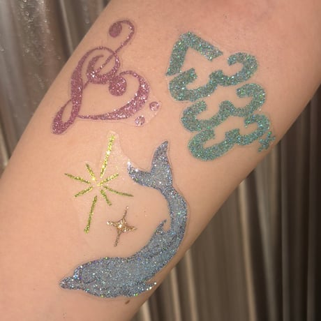 Lily & Dolphin <333 Body Jewelry Sticker 🐬🌺