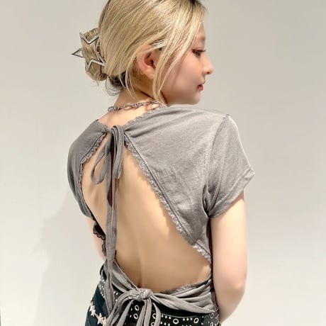 back twin ribbon tee