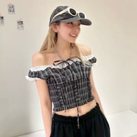 off-shoulder frill blouse