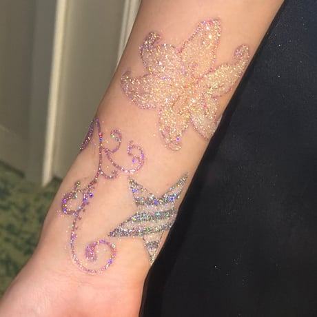 Lily & Dolphin Star <333 Body Jewelry Sticker 🐬🌺⭐️