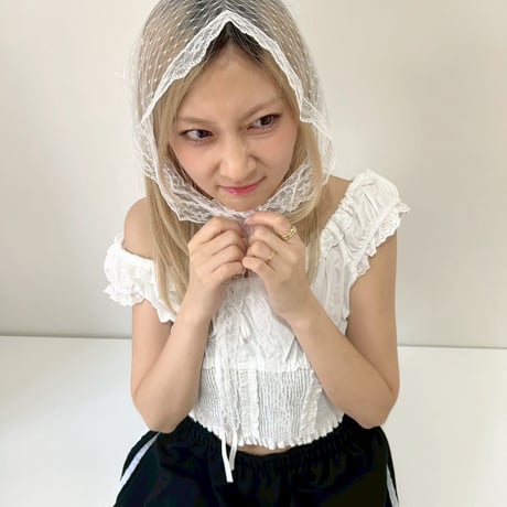 off-shoulder frill blouse