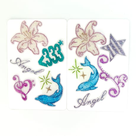 Lily & Dolphin Star <333 Body Jewelry Sticker 🐬🌺⭐️