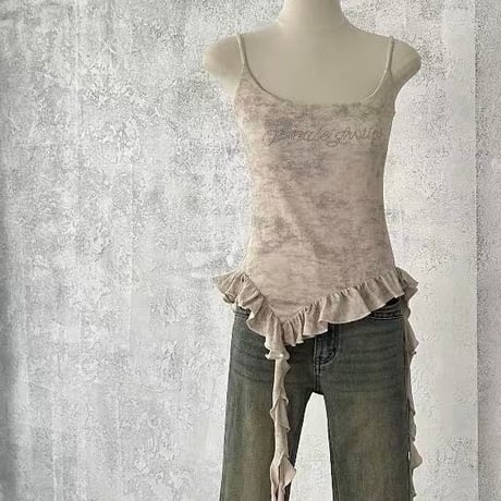 asymmetry fringe camisole