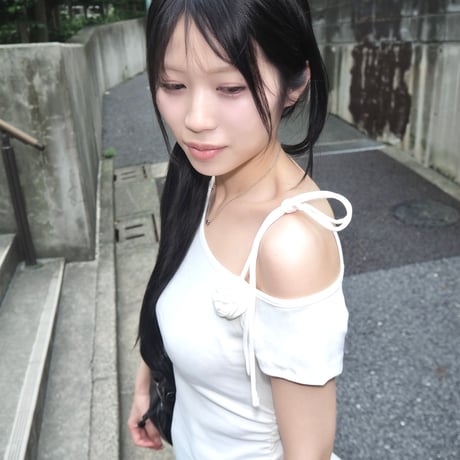 check frill one shoulder tops