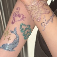 Lily & Dolphin <333 Body Jewelry Sticker 🐬🌺
