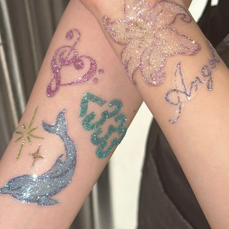 Lily & Dolphin <333 Body Jewelry Sticker 🐬🌺