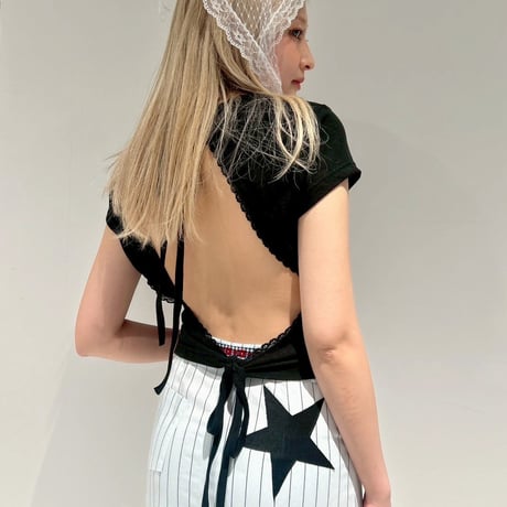 back twin ribbon tee