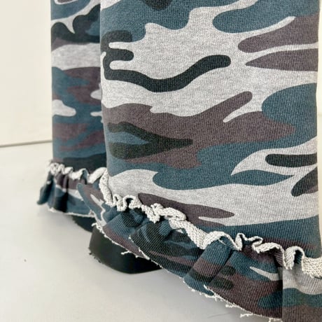 camo frill bootcut pants